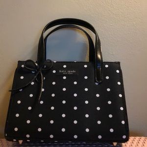 Kate Spade black and white polka dot handbag